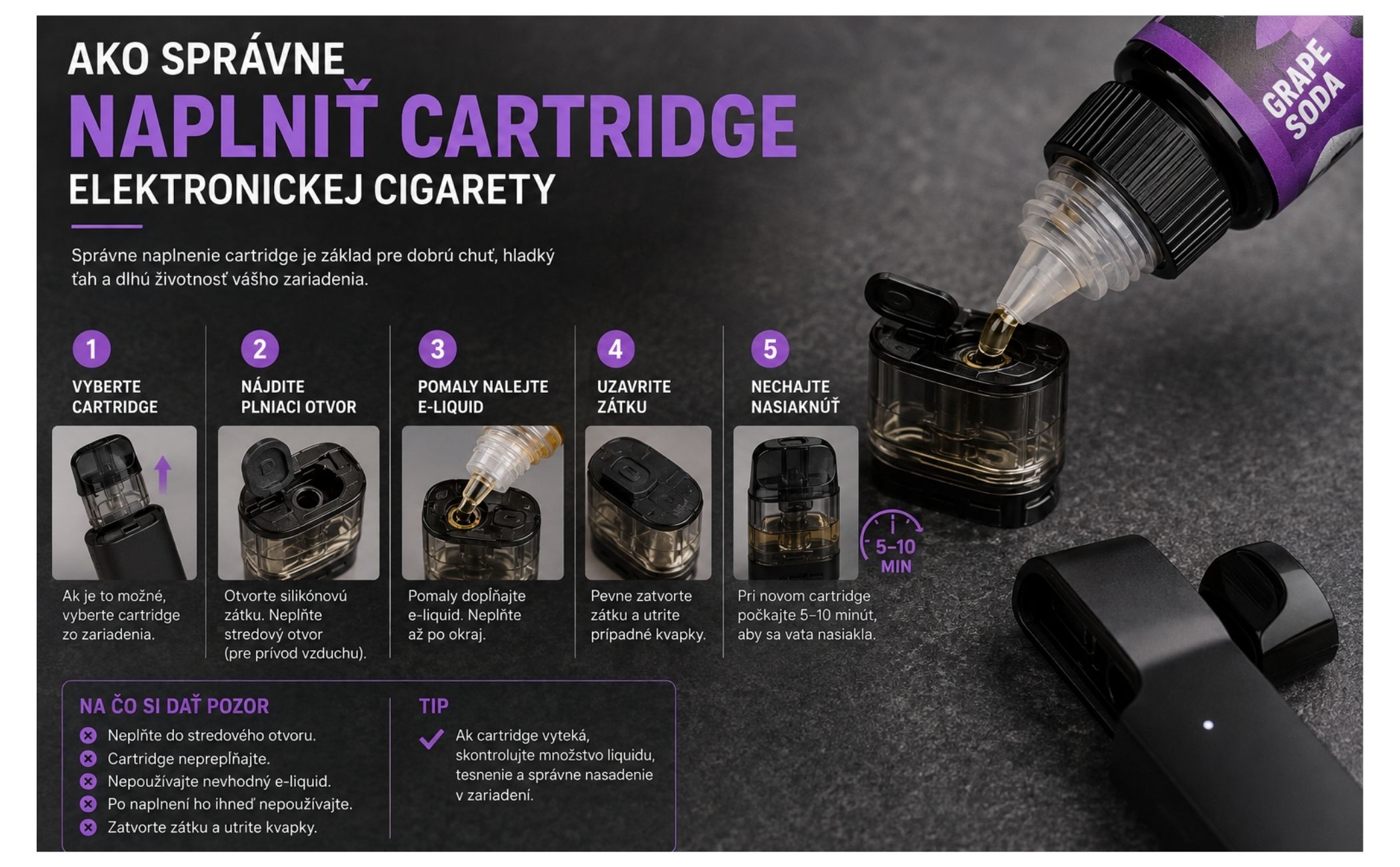 Ako správne naplniť cartridge e-cigarety