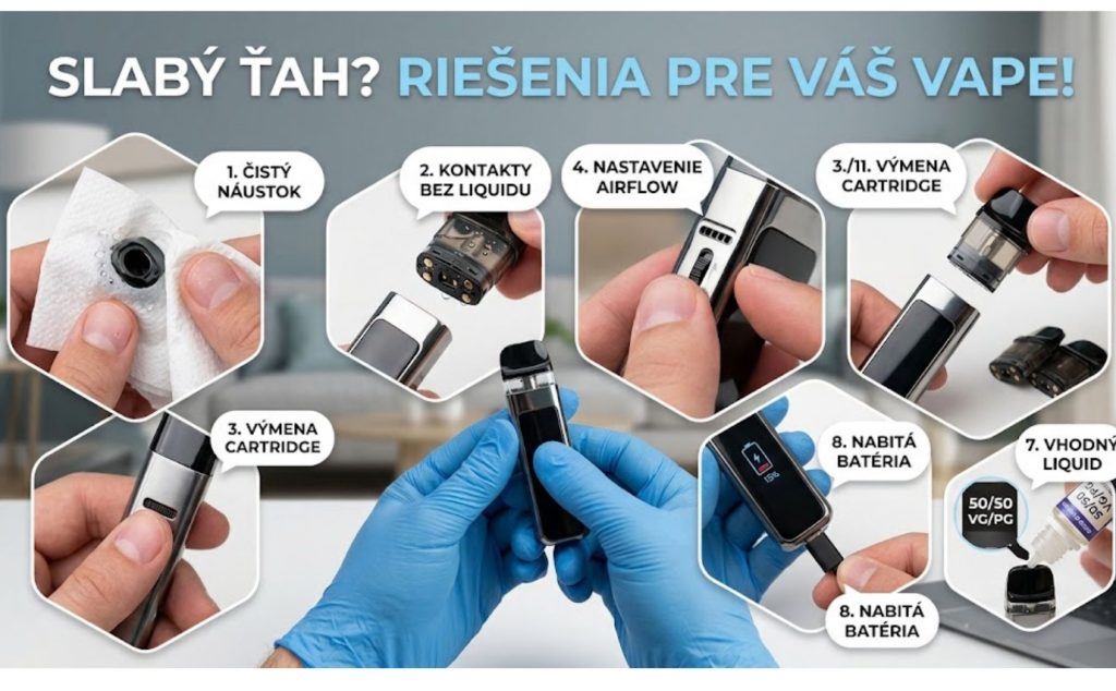 Prečo elektronická cigareta slabo ťahá